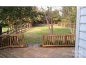 Wooden deck featuring a fenced backyard, ideal for outdoor activities and privacy at 2032 David Earl Dr, Charlotte, NC 28213