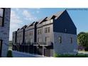 Modern townhome featuring a dark gray siding, balconies and garages at 6014 Fonsac Ln # 2006B, Charlotte, NC 28217