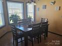 Cozy dining area with a wooden table, seating for six, and natural light streaming through the windows at 2630 Sloan Dr, Charlotte, NC 28208