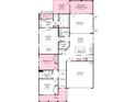 Layout showing gathering room, kitchen, owner's suite, bedrooms, and garage at 305 Basil Dr, Indian Trail, NC 28079