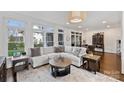 Open living room featuring a large sofa, decorative rug, and lots of natural light at 5231 Lila Wood Cir, Charlotte, NC 28209