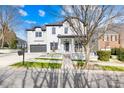 Charming two-story home with a landscaped yard, black front door, and a basketball hoop at 14625 Harvington Dr, Huntersville, NC 28078