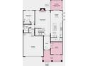 Layout plan of the 1st floor with a living room, kitchen, dining area, study and covered outdoor space at 136 Glenn Dr, Mooresville, NC 28115