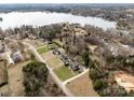 Aerial view of waterfront properties with lake access, showcasing beautiful surroundings at 2200 Peninsula Ave, Shelby, NC 28150