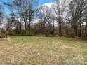 Large backyard with mature trees, offering plenty of room for outdoor activities at 4137 Poplar Tent Rd, Concord, NC 28027