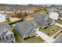 A high definition aerial shot of a beautifully landscaped single Gathering home on a large lot in a quiet neighborhood at 2929 Shumard Dr, Gastonia, NC 28054