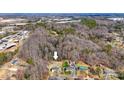 Aerial view showcasing the property and surrounding neighborhood at 1740 Young Dr, Conover, NC 28613