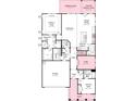 Detailed floor plan showcasing the layout of the home, including bedrooms, bathrooms, and living areas at 316 Basil Dr, Indian Trail, NC 28079