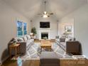 Bright, staged living room featuring a fireplace, plush seating, and hardwood floors at 1971 Bristol Pkwy, Rock Hill, SC 29732