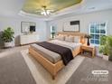 Spacious bedroom with modern decor, including a stylish bed, dresser, and ample natural light at 2802 Eagle View Ln, Monroe, NC 28110