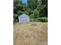 Backyard view showing a storage shed and fire pit area at 6271 Sherwood Ln, Denver, NC 28037