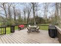 Spacious wooden deck with outdoor furniture and a grill, perfect for entertaining at 7305 Park Vista Cir, Charlotte, NC 28226