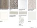 A collection of design samples including flooring, countertop, backsplash, tile, and cabinet door at 1439 Hubert Graham Way, Tega Cay, SC 29708