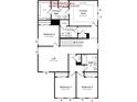 Second floor floorplan featuring four bedrooms, two bathrooms, a laundry room, and a loft at 15212 Caspian Way, Charlotte, NC 28278