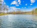 Scenic view of a serene pond surrounded by trees and a beautiful blue sky with fluffy clouds at 164 Linderman Lake Ln, Kings Mountain, NC 28086