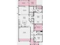 Detailed floor plan showcasing the layout of the house, including the bedrooms, bathrooms, and living areas at 333 Basil Dr, Indian Trail, NC 28079