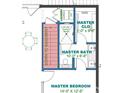 Floor plan detail of the Primary bedroom, bath, closet, and laundry, plus stairs to the basement at 1469 32Nd Sw St, Hickory, NC 28602