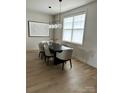 Dining room features modern lighting, a large window, and stylish decor creating an inviting atmosphere at 121 Irving Ave, Mooresville, NC 28117