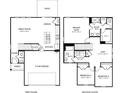 Layout of a two-story home with clearly marked room dimensions for simplified visualization at 2102 Morgan Hills Dr, Albemarle, NC 28001