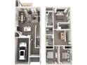 3D floor plan showing the layout of this home, including furniture and appliances at 1732 Braemar Village Dr, Monroe, NC 28110