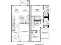 Layout of the home featuring a spacious living area, kitchen, bedrooms and primary suite at 1734 Braemar Village Dr, Monroe, NC 28110