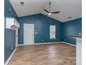 Stylish living room featuring vaulted ceiling and neutral walls, ready for personalization at 4677 Arthur Way, Rock Hill, SC 29732