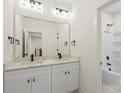 Bright bathroom features a double sink vanity with modern fixtures and a walk-in shower-tub combination at 10405 Briarhurst Pl # 18, Mint Hill, NC 28227