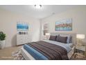 Serene bedroom showcasing neutral tones, stylish furnishings, and abundant natural light for a cozy retreat at 10405 Briarhurst Pl # 18, Mint Hill, NC 28227