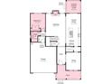 A detailed first floor plan featuring a large open kitchen, dining room, living room, garage, and one bedroom at 166 Holsworthy Dr, Mooresville, NC 28115