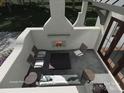 Overhead rendering of an outdoor patio with fireplace and seating area at 19110 Newburg Hill Rd, Davidson, NC 28036
