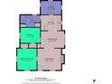 Home floor plan displaying the layout of the primary bedroom, kitchen, and living spaces at 310 Pineview St, Kannapolis, NC 28083