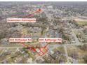 Aerial view of two properties, 600 and 602 Bethpage Rd, near Downtown Kannapolis at 602 Bethpage Rd, Kannapolis, NC 28081