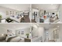Bright, open-concept living area showcasing a modern sofa, many windows and seamless flow to the kitchen and dining space at 117 Obadiah Ct, Troutman, NC 28115