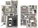 Detailed 3D floor plan showcasing the layout of the first and second floors at 1305 31St Ne St, Conover, NC 28613