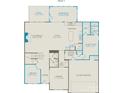 First floor layout featuring a spacious gathering area, sunroom, kitchen, and two car garage at 10005 Larks Ln # 231, Charlotte, NC 28278