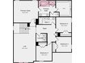 Second level floorplan featuring primary suite, three bedrooms, tech space, laundry, and loft at 121 Goorawing Ln, Mooresville, NC 28115