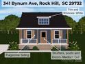 Charming home with blue siding, white trim, medium oak shutters, and a well-manicured lawn at 341 Bynum Ave, Rock Hill, SC 29732