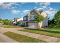 Inviting two-story home featuring blue shutters, well-maintained lawn, and attached garage at 532 Dalkeith Ave, Rock Hill, SC 29732