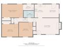 Detailed floor plan showcasing the layout of the home, including the location of the kitchen and bedrooms at 1327 Santee St, Charlotte, NC 28208