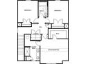 Second floor floor plan featuring a Primary bedroom, bathroom, two bedrooms, bath 2, and laundry at 3527 Narrow Ln, Charlotte, NC 28215