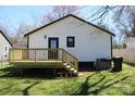 Home showcasing a newly constructed deck with stairs leading to a lawn at 621 Cauthen St, Rock Hill, SC 29730