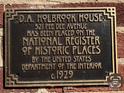 Historical marker sign for D.A. Holbrook House, built in 1929, placed on the National Register of Historic Places at 521 Pee Dee Ave, Albemarle, NC 28001