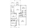 Detailed floor plan showcasing a spacious layout with a modern kitchen and primary bedroom at 2033 Mantle Ridge Dr, Indian Trail, NC 28079