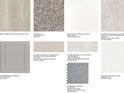 Image display of different flooring, countertop and cabinet selections to choose from for a new home at 411 Sunharvest Ln, Indian Trail, NC 28079