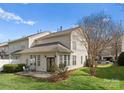 Spacious backyard with a stone patio, perfect for outdoor seating and entertaining at 5980 Pale Moss Ln, Charlotte, NC 28269
