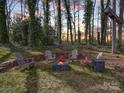 Backyard fire pit with Adirondack chairs creates a cozy outdoor gathering space at 915 Waterview Ln, Monroe, NC 28110