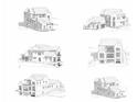 Collection of architectural sketches showing various elevations of a home design at 214 Paddle Ln # 214, Sherrills Ford, NC 28673