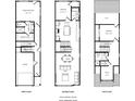 Detailed floor plan showcasing the layout of this home's three floors, garage, and attic space at 2436 Arty Ave, Charlotte, NC 28208