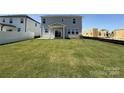 Expansive backyard features a lush lawn and a covered patio, perfect for outdoor entertaining and relaxation at 346 Knotty Wood Dr # 71, Monroe, NC 28110