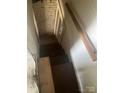 View down metal and carpet stairs at 415 W Warren St, Shelby, NC 28150